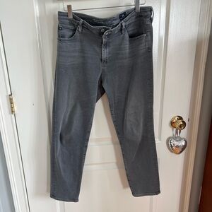 AG Prima mid rise cigarette crop in gray denim wash